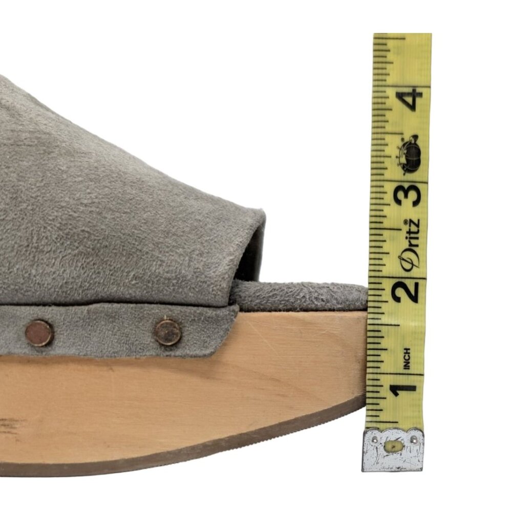 Dolce Vita Dorado Clogs Womens Sage Green Suede Wood Sole Platform Size 10 - Picture 11 of 14
